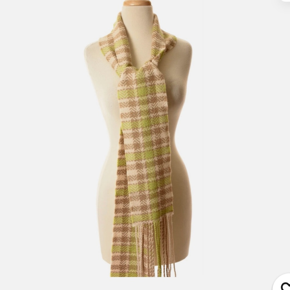 Banana Republic Cashmere Plaid Narrow Fringed Scarf🆕
